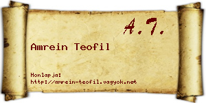 Amrein Teofil névjegykártya